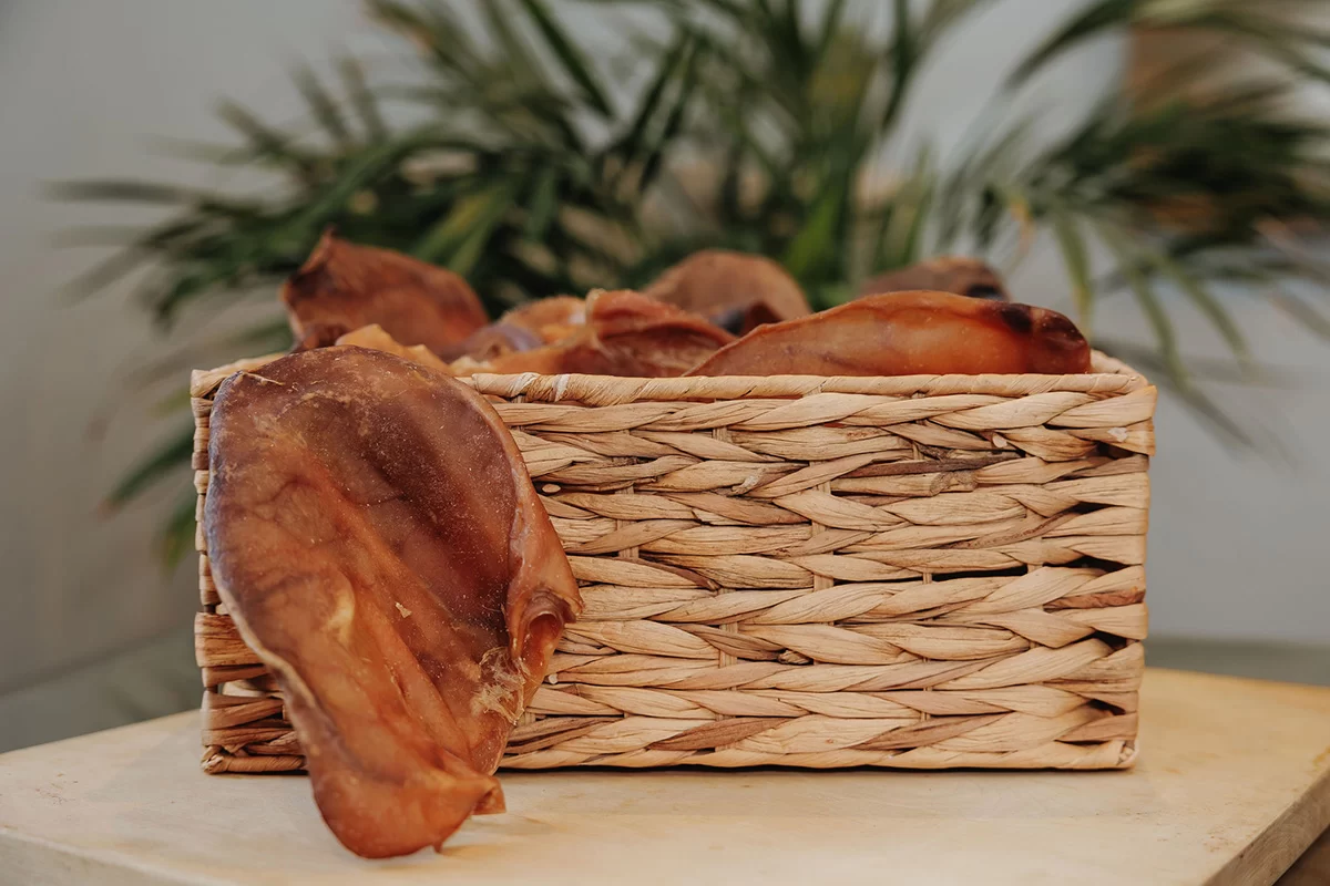 pig ears for dogs, natural dog chews, dental dog treats, Natural pig ears dog chew